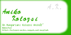 aniko kolozsi business card